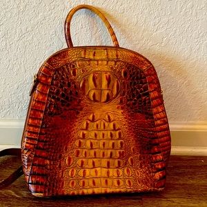 Beautiful clean barely used Brahmin Crocodile backpack purse.